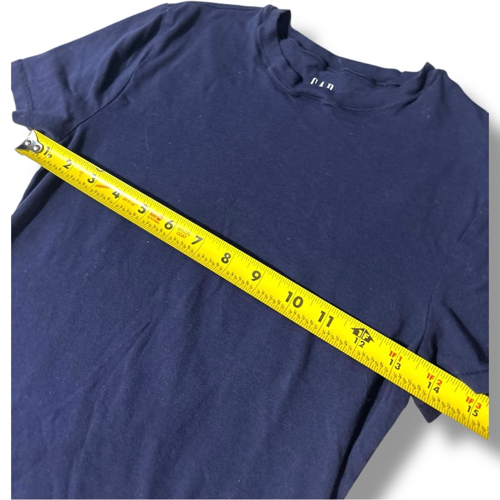 GAP Navy Short Sleeve Crewneck Fitted Cotton Classic Casual Women's Tee - Picture 11 of 16
